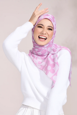 JSDC Daily Wear Blush Pink Color Printed Women Wear Casual Floral Scarf Hijab 2