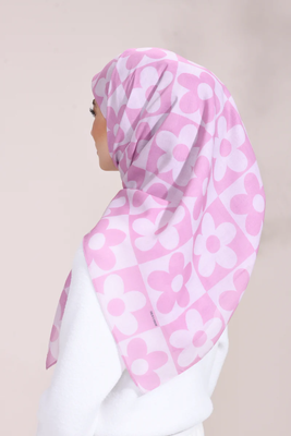 JSDC Daily Wear Blush Pink Color Printed Women Wear Casual Floral Scarf Hijab 3