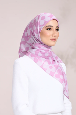 JSDC Daily Wear Blush Pink Color Printed Women Wear Casual Floral Scarf Hijab 4