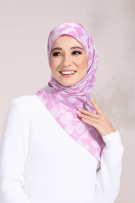 JSDC Daily Wear Blush Pink Color Printed Women Wear Casual Floral Scarf Hijab 5