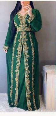 Royal Dubai Kaftan Moroccan Islamic Abaya Farasha Party Wear Floor Length Dress For Women 1