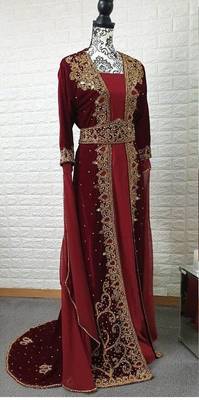 Sale !! Royal Kaftan Moroccan Islamic Beach Abaya Farasha Party Wear Floor Length Dress For Women 1