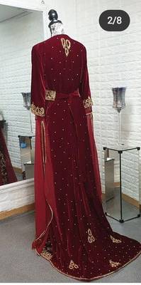 Sale !! Royal Kaftan Moroccan Islamic Beach Abaya Farasha Party Wear Floor Length Dress For Women 2