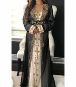 Royal Dubai Kaftan Moroccan Islamic Abaya Farasha Party Wear Floor Length Dress For Women