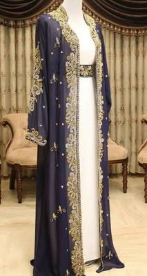 Royal Dubai Kaftan Moroccan Islamic Abaya Farasha Party Wear Floor Length Dress For Women 1