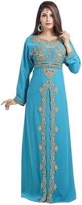 Dubai Moroccan Islamic Kaftan Abaya Farasha Party Wear Floor Length Dress For Women 1