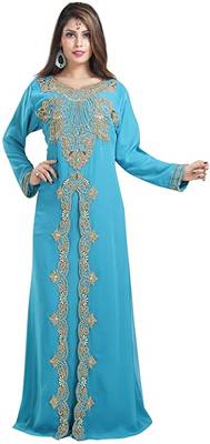 Dubai Moroccan Islamic Kaftan Abaya Farasha Party Wear Floor Length Dress For Women 3