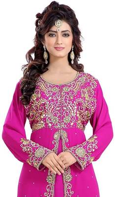 Royal Dubai Kaftan Moroccan Islamic  Abaya Farasha Party Wear Floor Length Dress For Women 2
