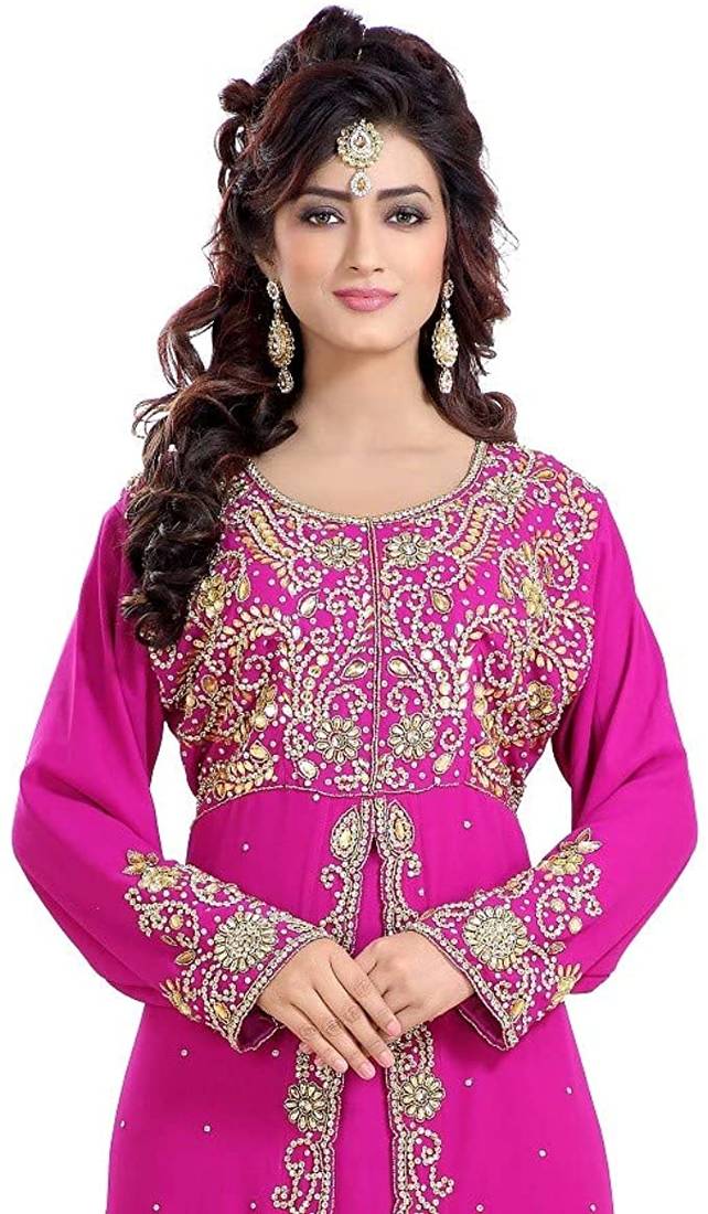 Royal Dubai Kaftan Moroccan Islamic  Abaya Farasha Party Wear Floor Length Dress For Women