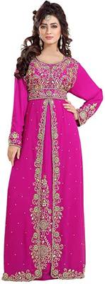 Royal Dubai Kaftan Moroccan Islamic  Abaya Farasha Party Wear Floor Length Dress For Women 3