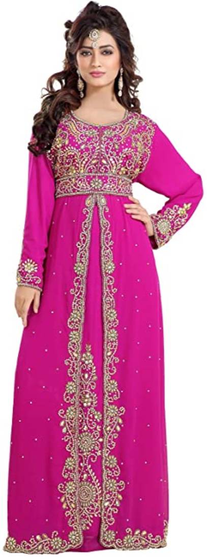 Royal Dubai Kaftan Moroccan Islamic  Abaya Farasha Party Wear Floor Length Dress For Women