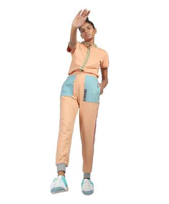 Peach Blocked Jogger 1