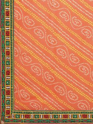 Serona Fabrics Women'S Half And Half Bandhani Pallu With Kutchi Embroidered Party Wear Saree 4