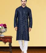 Festive Wear Designer Mirror Work Georgette Chikankari Heavy Kurta With Pyjama