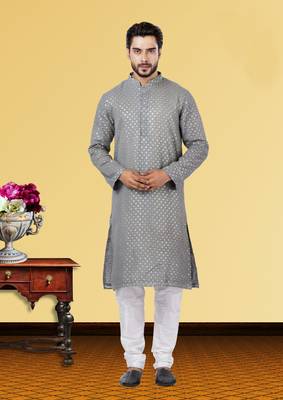 Festive Wear Designer Georgette Heavy Sequins Work Kurta With Pyjama 1