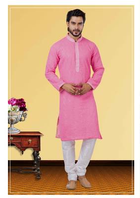 Festive Wear Designer Embroidered Georgette Chikankari Work Kurta With Pyjama 1