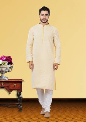 Festive Wear Designer Embroidered Georgette Chikankari Work Kurta With Pyjama 1