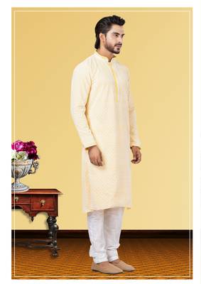 Festive Wear Designer Embroidered Georgette Chikankari Work Kurta With Pyjama 2