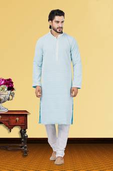 Festive Wear Designer Embroidered Georgette Chikankari Work Kurta With Pyjama