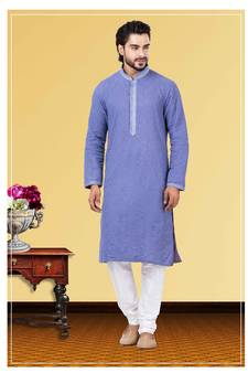 Festive Wear Designer Embroidered Georgette Chikankari Work Kurta With Pyjama