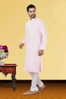 Festive Wear Designer Embroidered Georgette Chikankari Work Kurta With Pyjama