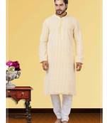 Festive Wear Designer Embroidered Georgette Chikankari Work Kurta With Pyjama