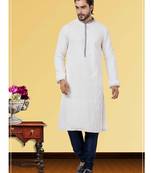 Festive Wear Designer Embroidered Georgette Chikankari Work Kurta With Pyjama