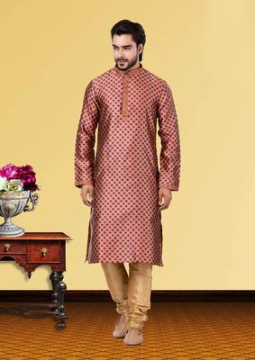 Festive Wear Designer Jacquard Silk Heavy Kurta With Pyjama 1