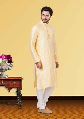 Festive Wear Designer Linen Silk Heavy Kurta With Pyjama 2