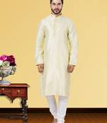 Festive Wear Designer Linen Silk Heavy Kurta With Pyjama