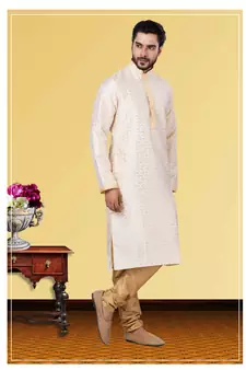 Festive Wear Designer Fancy Jacquard Silk Heavy Kurta With Pyjama