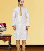Festive Wear Designer Dhupion Printed Kurta With Pyjama