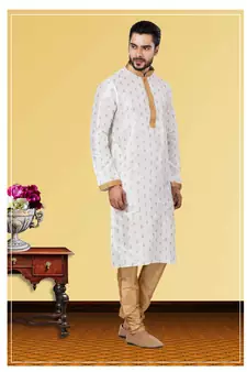 Festive Wear Designer Dhupion Printed Kurta With Pyjama