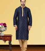Festive Wear Designer Dhupion Printed Kurta With Pyjama