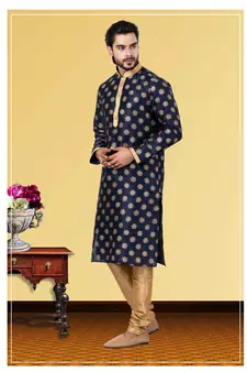 Festive Wear Designer Dhupion Printed Kurta With Pyjama