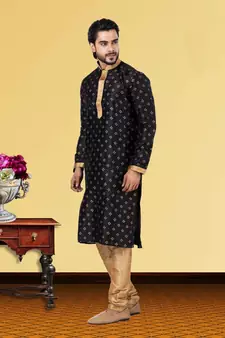 Festive Wear Designer Dhupion Printed Kurta With Pyjama