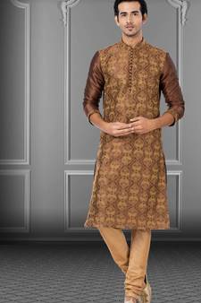 Festive Wear Designer Embroidered Dhupion Heavy Work Kurta With Pyjama