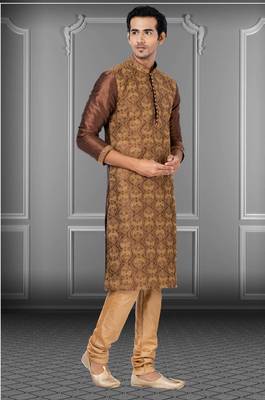 Festive Wear Designer Embroidered Dhupion Heavy Work Kurta With Pyjama 2
