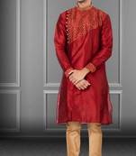 Festive Wear Designer Embroidered Dhupion Heavy Work Kurta With Pyjama