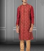 Festive Wear Designer Embroidered Dhupion Heavy Work Kurta With Pyjama