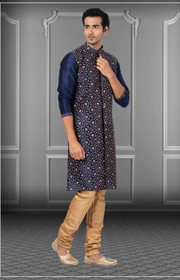 Festive Wear Designer Embroidered Dhupion Heavy Work Kurta With Pyjama 2