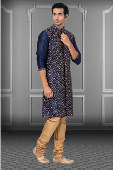 Festive Wear Designer Embroidered Dhupion Heavy Work Kurta With Pyjama