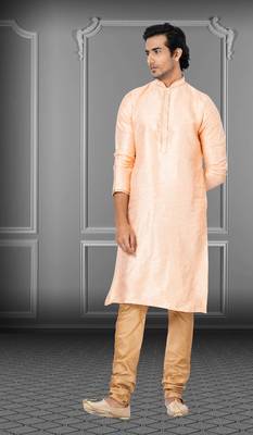 Festive Wear Designer Linen Silk Heavy Kurta With Pyjama 1