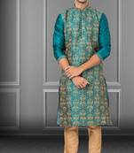 Festive Wear Designer Embroidered Dhupion Heavy Work Kurta With Pyjama