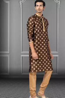 Festive Wear Designer Dhupion Printed Kurta With Pyjama