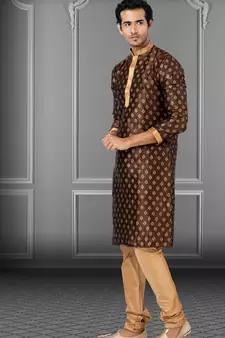 Festive Wear Designer Dhupion Printed Kurta With Pyjama