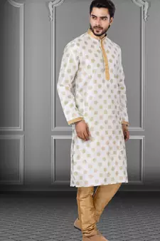 Festive Wear Designer Dhupion Printed Kurta With Pyjama