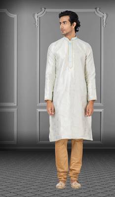 Festive Wear Designer Linen Silk Heavy Kurta With Pyjama 1