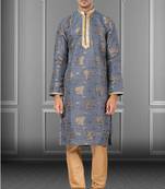 Festive Wear Designer Jacquard Silk Heavy Kurta With Pyjama