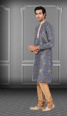 Festive Wear Designer Jacquard Silk Heavy Kurta With Pyjama 2